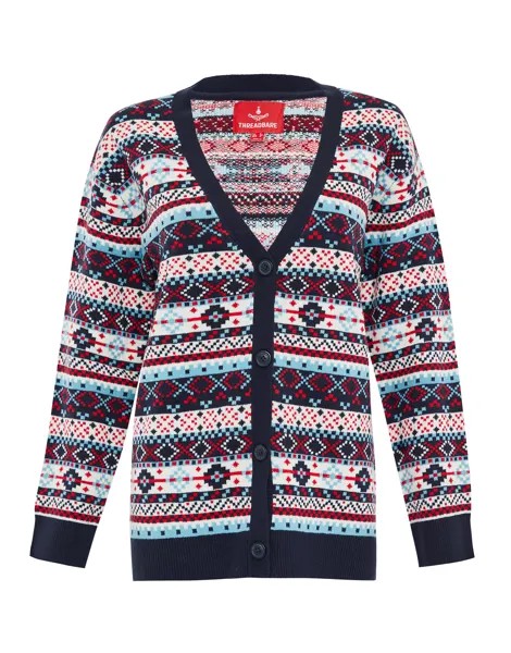 Кардиган Threadbare Strickjacke Ladies Xmas Iceland, синий