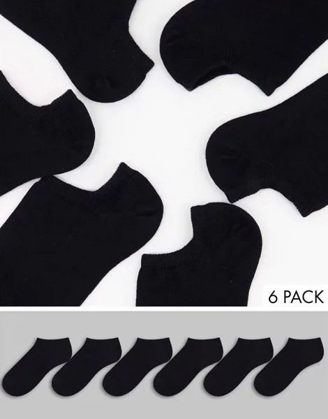 Набор из 6 пар черных коротких носков из супермягкого бамбукового волокна Accessorize-Черный цвет