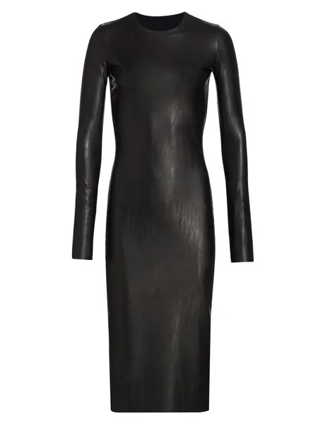 Платье-миди из джерси с покрытием MM6 Maison Margiela, черный
