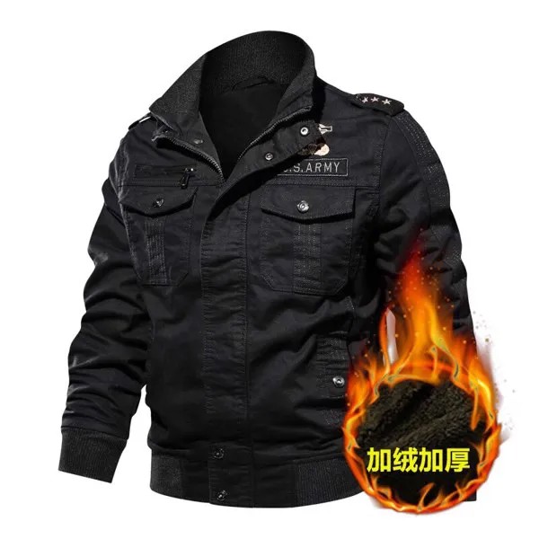 Куртка-бомбер мужская в стиле милитари, хлопковая приталенная куртка-пилот в стиле милитари, армейское сафари, повседневный пиджак-карго, Осень-зима
