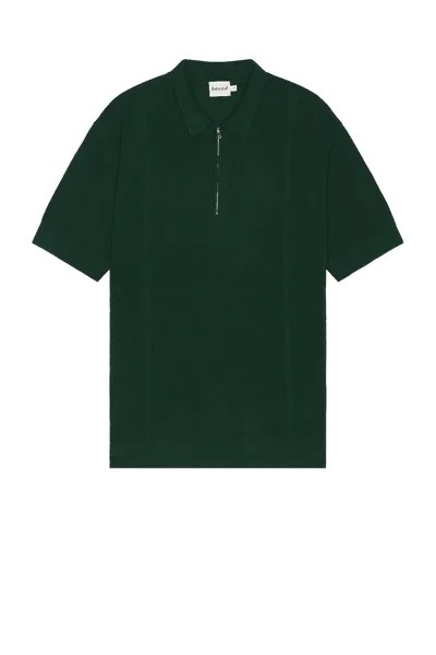 Рубашка Bound Arthur 1/4 Zip Waffle Knit Polo, цвет Bottle Green