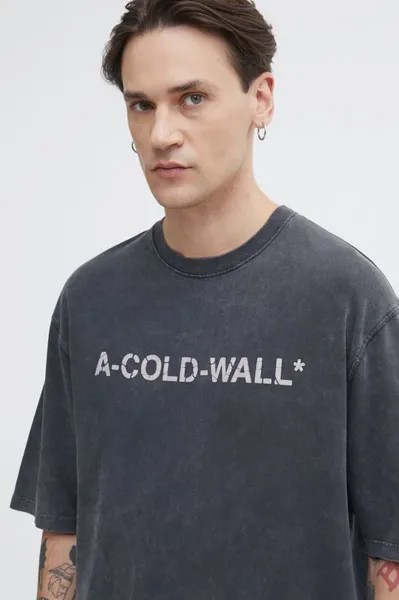 Хлопковая футболка с логотипом Overdye A-Cold-Wall*, черный