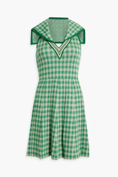 Платье жаккардовой вязки в клетку Gingham ANNA SUI, зеленый