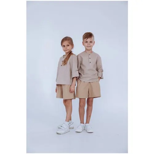 Школьная рубашка Kinfolk Clothes, размер 98, бежевый