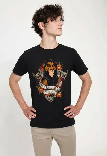 Футболка с принтом Lion King Surrounded Unisex Disney, черная