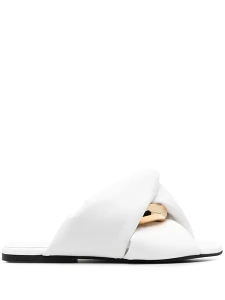 Кожаные мюли с цепочкой JW Anderson, белый