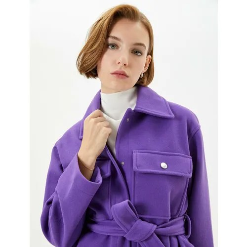 Пальто KOTON, размер 42, фиолетовый