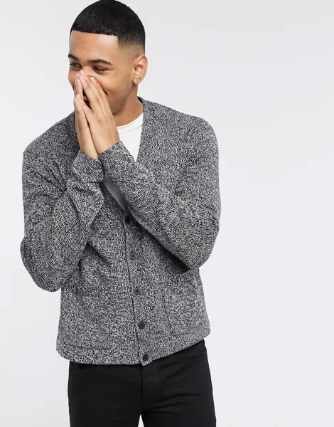 Серый фактурный кардиган на пуговицах ASOS DESIGN