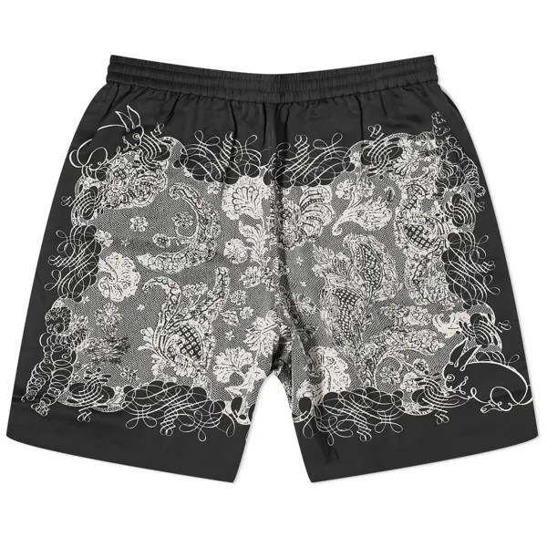 Шорты Acne Studios Rudent Building Print Shorts, цвет Black & Ecru