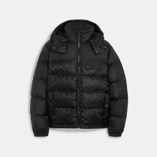 Куртка COACH Signature Hooded Puffer, черный