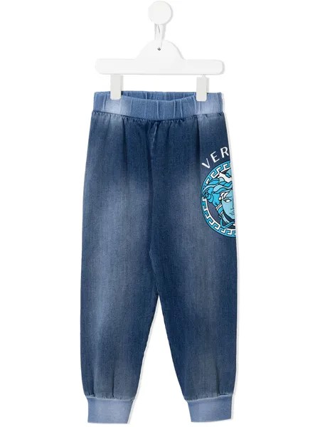 Versace Kids спортивные брюки с логотипом