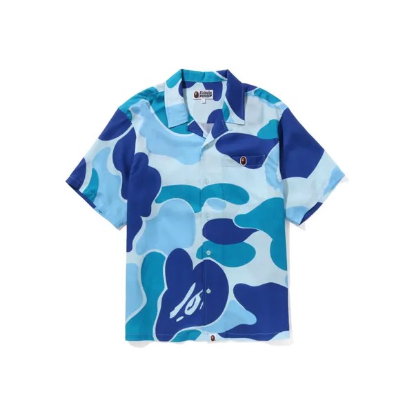 Рубашка с открытым воротником BAPE ABC Camo синяя A Bathing Ape, зеленый