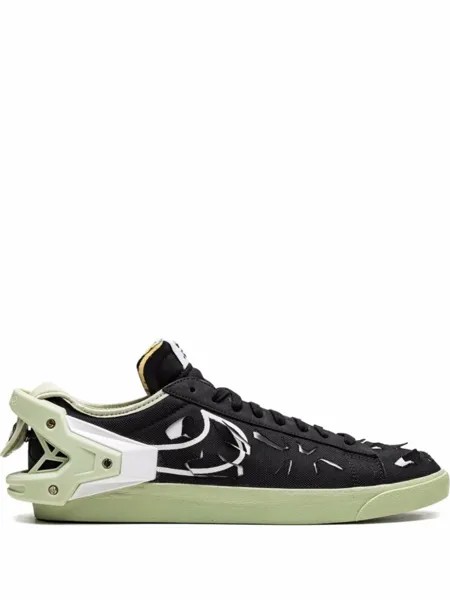 Nike кеды Blazer Low Black / Olive Aura из коллаборации с Acronym, черный