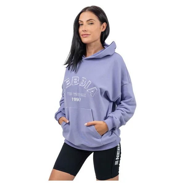 Худи Nebbia Branded Oversized Gym Rat, фиолетовый