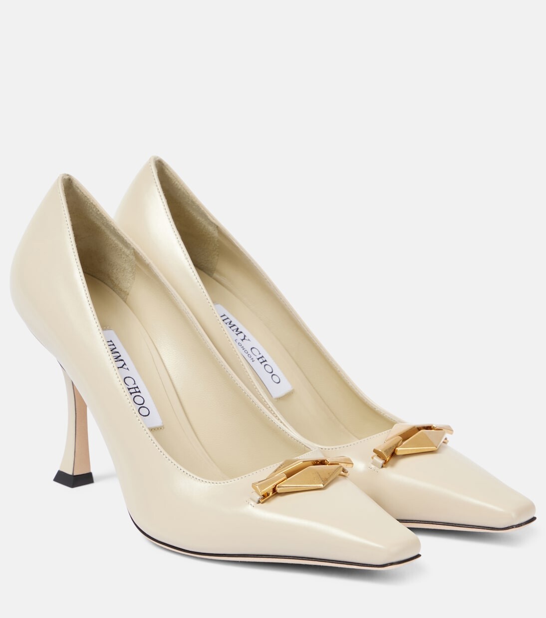 Кожаные туфли Ryker 90 с украшением Jimmy Choo, бежевый