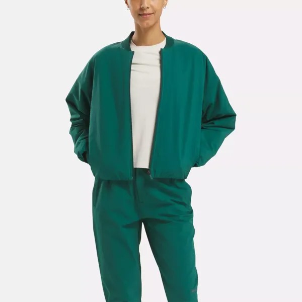 Тканая стеганая куртка Active Collective SkyStretch Reebok, зеленый