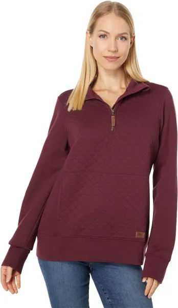 Стеганый свитшот с молнией 1/4. Пуловер с длинными рукавами. L.L.Bean, цвет Deep Wine