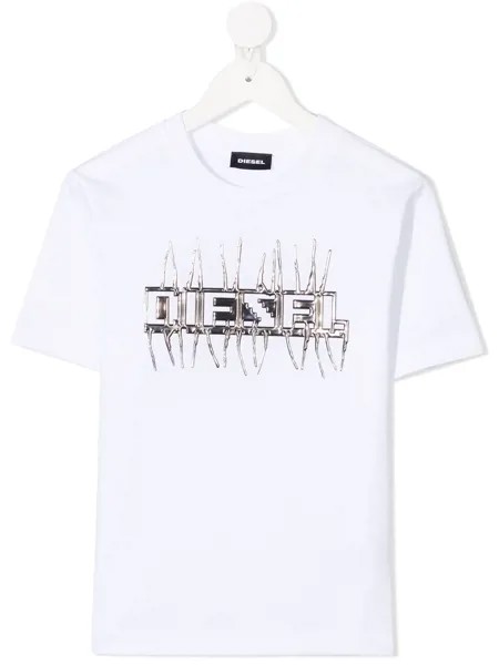 Diesel Kids футболка с декорированным логотипом
