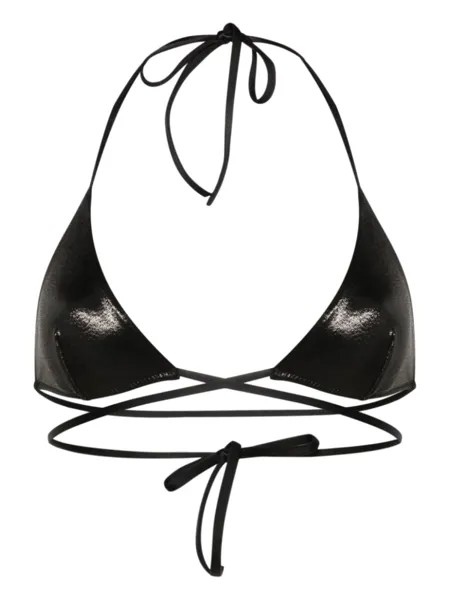 Dsquared2 бикини с вырезом халтер и эффектом металлик, черный