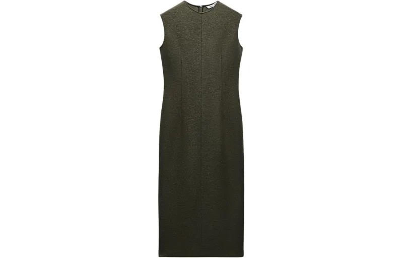 Платье без рукавов женское хаки Zara