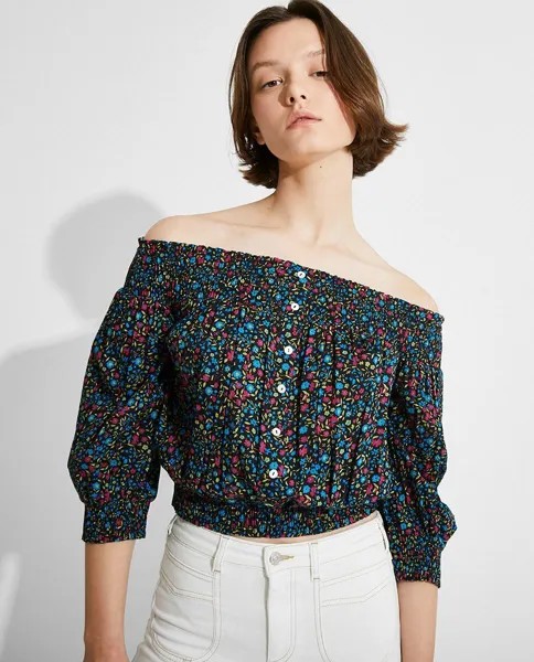 Женская блузка с вырезом «лодочка» и цветами Naëlle, мультиколор