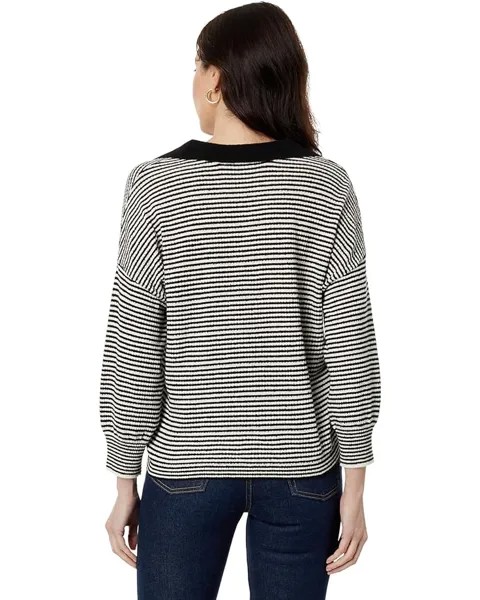 Свитер Lilla P Easy Polo Sweater, цвет Black/Ivory