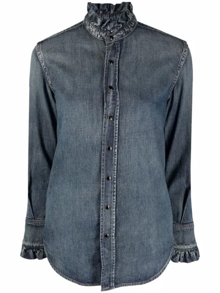 Saint Laurent джинсовая рубашка с длинными рукавами, синий
