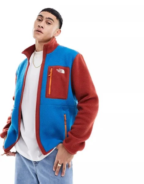 Синий и красный флисовый свитшот на молнии с цветными блоками The North Face Yumiori