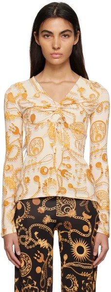 Off-White и золотая блуза с графическим принтом Marine Serre