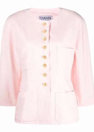 Chanel Pre-Owned однобортный пиджак 1980-х годов с логотипом CC