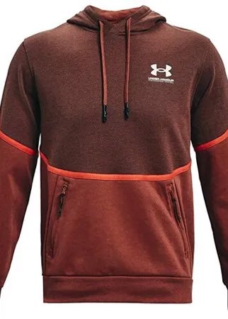 Толстовка Under Armour Rival Fleece AMP Hoodie размер SM 688 cinna red/onyx white