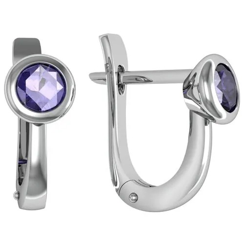 Серьги с 2 аметистами из серебра 361709-AM56