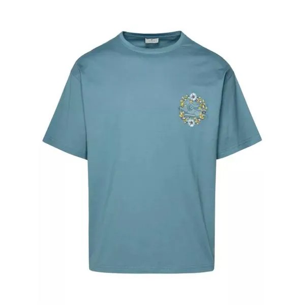 Футболка blue cotton t-shirt Etro, синий