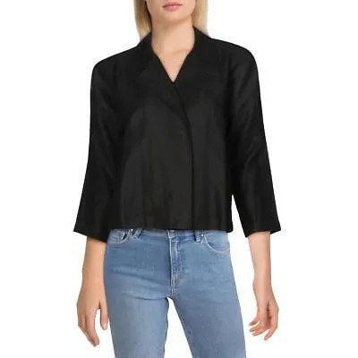 Eileen Fisher Womens Linen Drape Office Blazer Jacket Petites BHFO 8689