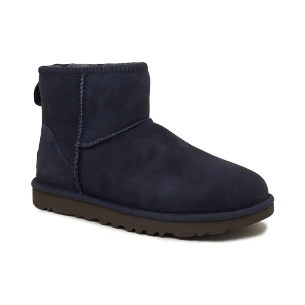 Кожаные зимние ботинки Classic Mini II с добавлением шерсти Ugg, синий