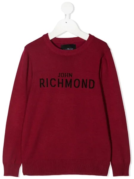 John Richmond Junior джемпер вязки интарсия с логотипом