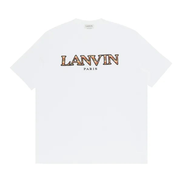 Классическая бордюрная футболка Lanvin Optic White