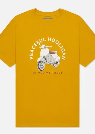 Мужская футболка Peaceful Hooligan Scooter, цвет жёлтый, размер XXL