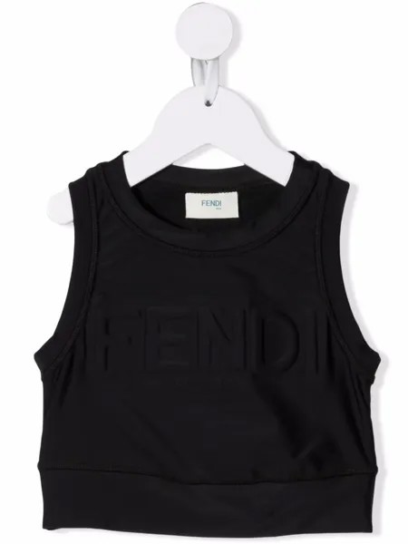 Fendi Kids укороченный топ с логотипом