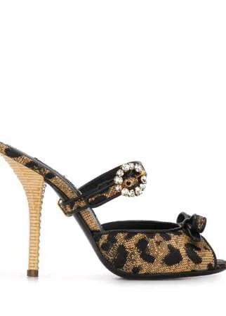 Dolce & Gabbana мюли с леопардовым принтом и пряжками