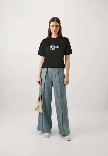 Футболка с набивным рисунком REGULAR LOGO TEE Karl Lagerfeld, черный