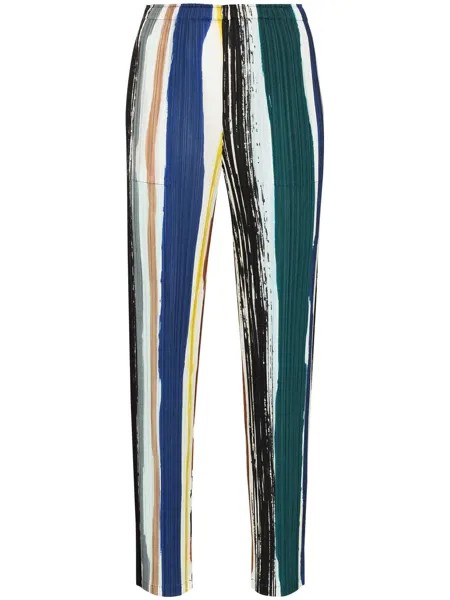 Pleats Please Issey Miyake плиссированные брюки в полоску