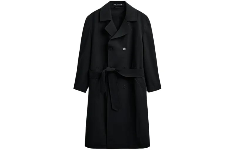 Тренчкот мужской черный Zara, черный