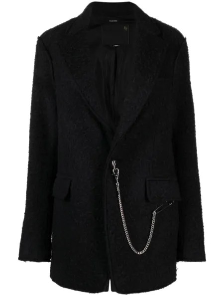 Фактурный однобортный пиджак-цепочка R13, черный
