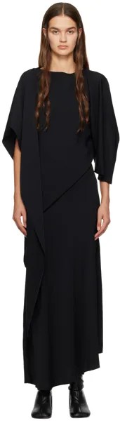 Черная асимметричная блузка MM6 Maison Margiela