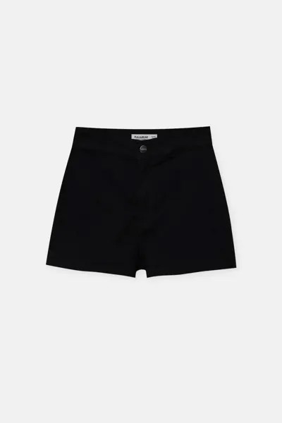 Шорты джинсовые Pull&Bear High waisted, чёрный