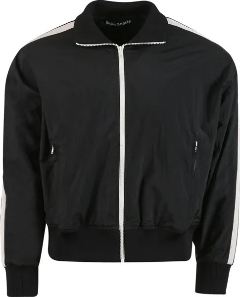 Куртка Palm Angels Curved Logo Track Jacket 'Black/White', черный
