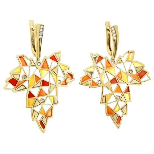 Серьги с подвесками KABAROVSKY, серебро, 925 проба, фианит