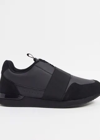 Черные кроссовки с эластичными ремешками ASOS DESIGN-Черный