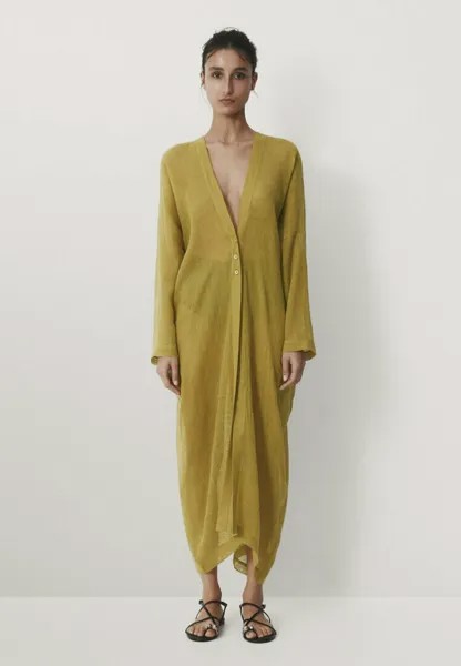 Платье макси Massimo Dutti, оливковый